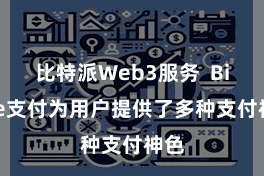 比特派Web3服务  Bitpie支付为用户提供了多种支付神色