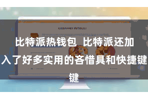 比特派热钱包  比特派还加入了好多实用的吝惜具和快捷键
